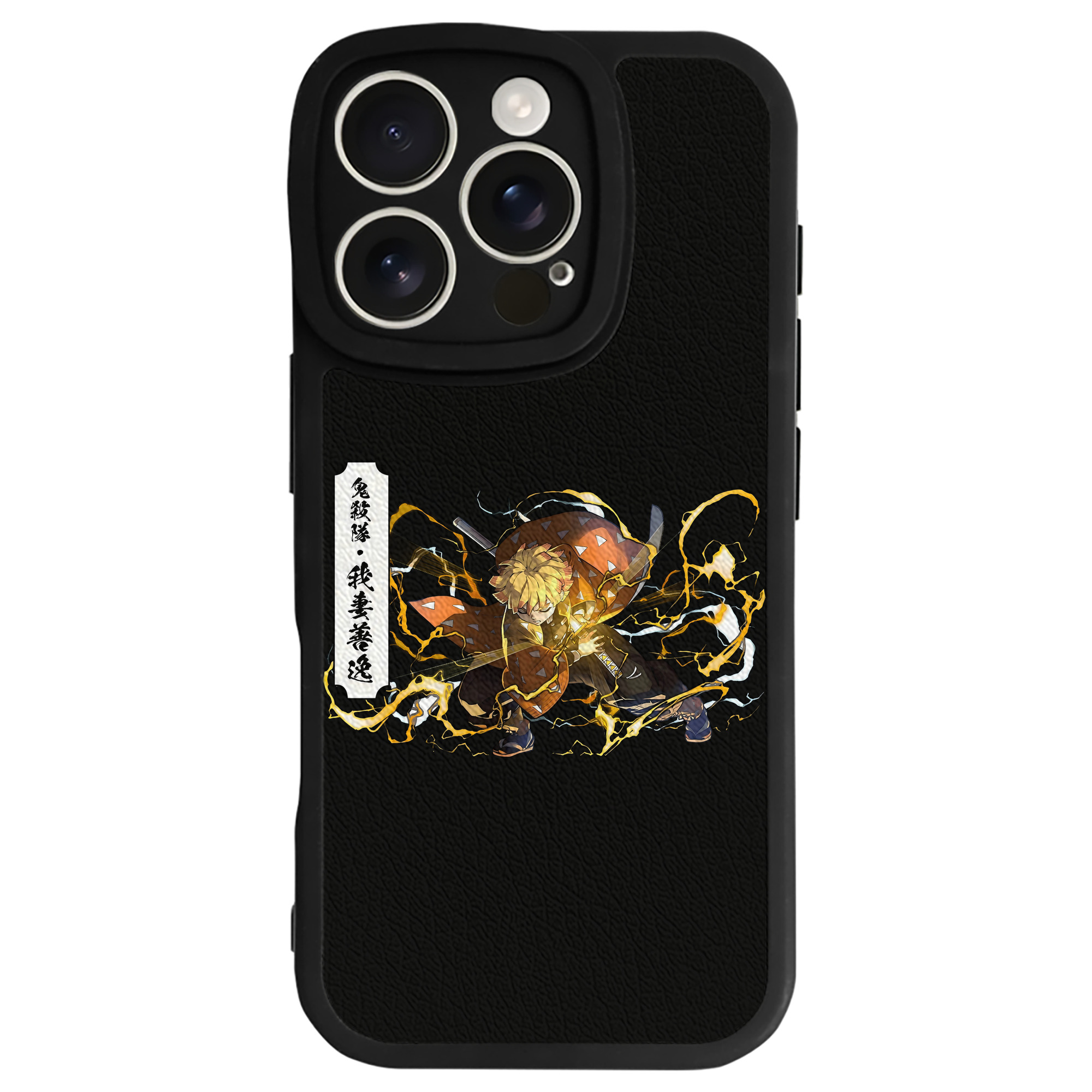 （画像用） 鬼滅の刃（きめつのやいば）我妻 善逸／あがつま ぜんいつ Agatsuma Zenitsu 【iPhone 16シリーズ対応】シリコンスマホケース（レザー調） 材質：シリコン